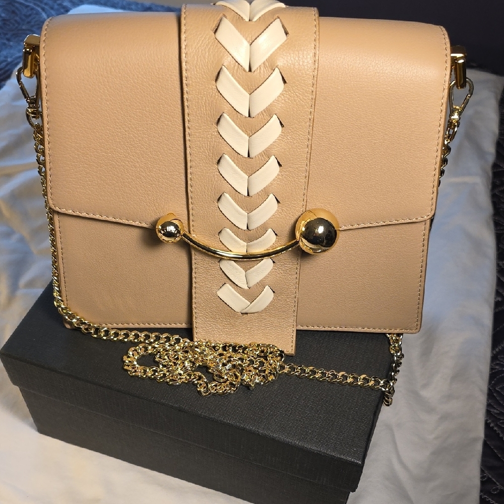 Strathberry Tan and Cream Crossbody Bag - Picture 7 of 10